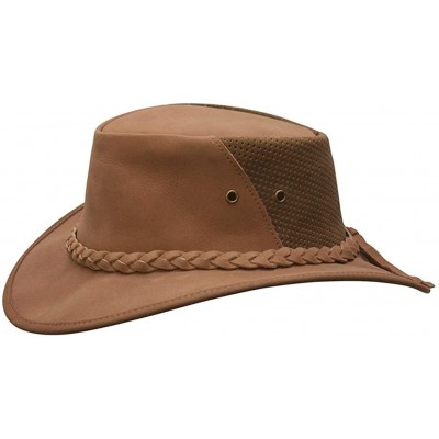 Sun Hats Men's Down Under Leather Breezer Hat- Dark - Clay - CD11DXLCMXN $35.08