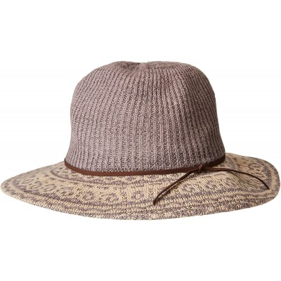 Fedoras Women's 3.25 Brim Knit Fedora with Faux Suede Trim - Grey - C717YZEYIGL $19.61