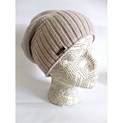 Skullies & Beanies Slouchy Cashmere Hat Lined with Fleece Band - Beige - CG18ESRE49T $50.52