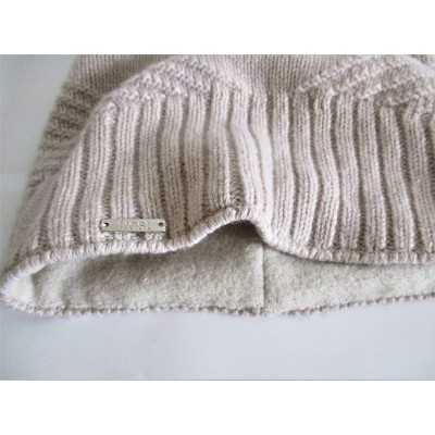 Skullies & Beanies Slouchy Cashmere Hat Lined with Fleece Band - Beige - CG18ESRE49T $50.52