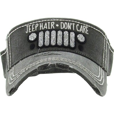 Visors Womens Baseball Cap High Ponytail Bun Half Visor Adjustable Athletic Hat - Jeep Hair Don't Care - Black - CS18S7UNI9K ...