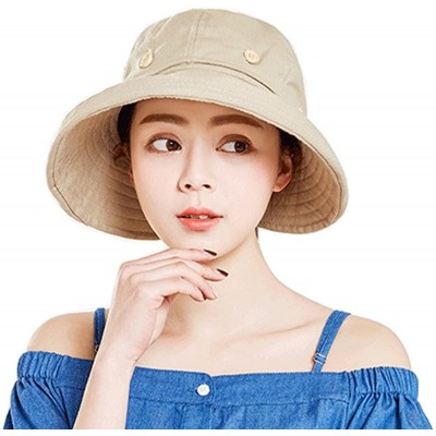 Sun Hats Summer Sun Hats Outdoor UV Protection Wide Large Brim Beach Visor Empty Top Caps for Women - Beige - C818D5MIXNW $13.13
