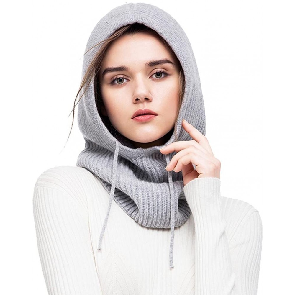 Balaclavas Balaclavas Women Men Cashmere Blending Outdoor Sports Windproof Hat for Winter - Light Grey - CN19226RGKY $14.79