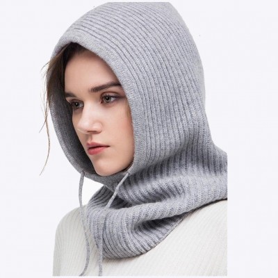 Balaclavas Balaclavas Women Men Cashmere Blending Outdoor Sports Windproof Hat for Winter - Light Grey - CN19226RGKY $14.79