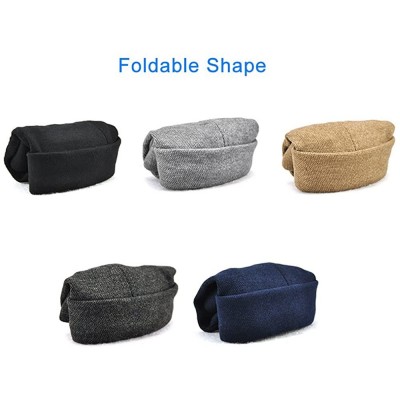 Skullies & Beanies Unisex Women Men Skullcap Sailor Cap Rolled Cuff Retro Brimless Beanie Hat - Black - CN18C0Q9WE3 $12.98