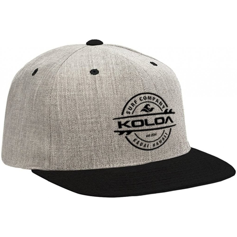Baseball Caps Snap-Back Hat - Heather Grey Black With Black Embroidered Logo - C712MAHS665 $17.17