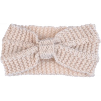 Cold Weather Headbands Womens Winter Chic Turban Bowknot/Floral Crochet Knit Headband Ear Warmer - Ivory - CM1850ZS50Y $12.49