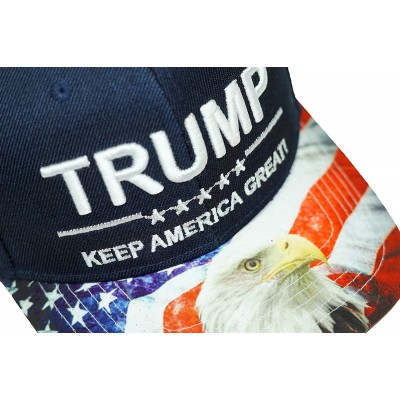 Baseball Caps Trump Keep America Great! Embroidery Hat Adjustable 45 President USA Eagle Baseball Cap - Navy - CA18E8UNXEO $1...