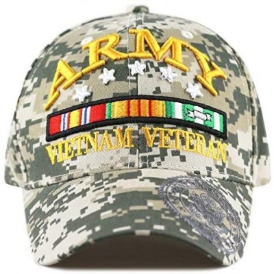 Baseball Caps 1100 Official Licensed 3D Vietnam Veteran Ribbon Logo Cap - Digital Camo - CE12J1J4KOT $15.22