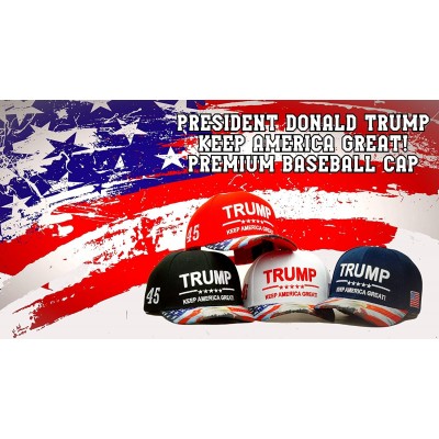 Baseball Caps Trump Keep America Great! Embroidery Hat Adjustable 45 President USA Eagle Baseball Cap - Navy - CA18E8UNXEO $1...