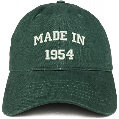 Baseball Caps Made in 1954 Text Embroidered 66th Birthday Brushed Cotton Cap - Hunter - CO18C9Y7UT6 $20.18