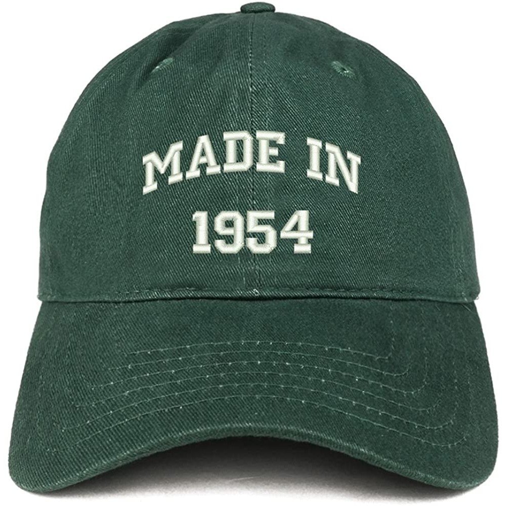 Baseball Caps Made in 1954 Text Embroidered 66th Birthday Brushed Cotton Cap - Hunter - CO18C9Y7UT6 $20.18