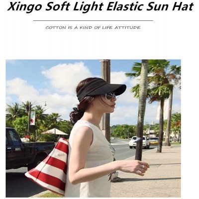 Visors Elastic Sun Hat Visors Hat for Women Men in Outdoor Sports Jogging Running Tennis - Dark Grey - CU18E8T76X9 $13.07