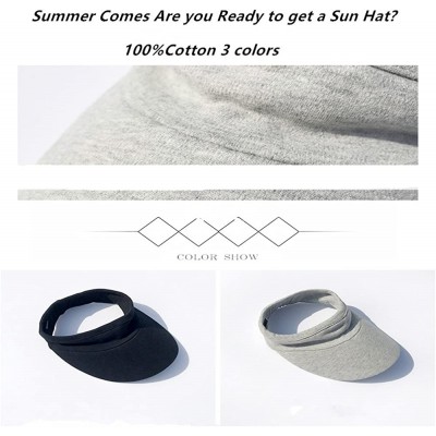 Visors Elastic Sun Hat Visors Hat for Women Men in Outdoor Sports Jogging Running Tennis - Dark Grey - CU18E8T76X9 $13.07