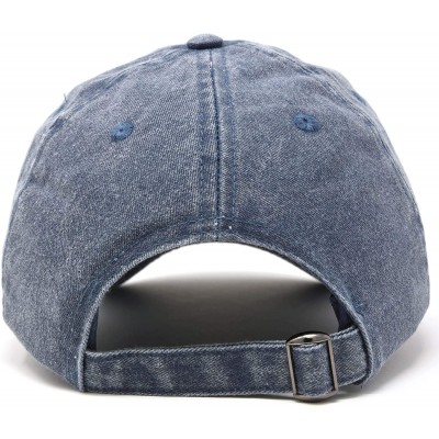 Baseball Caps Number 1 Grandpa Gift Hat Vintage Cap Washed Cotton - Washed Denim Navy Blue - C618RZDWHX9 $15.17