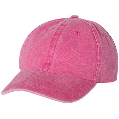 Baseball Caps Pigment Dyed Cotton Twill Cap - Fuchsia - CV18HEC6ZTN $8.52