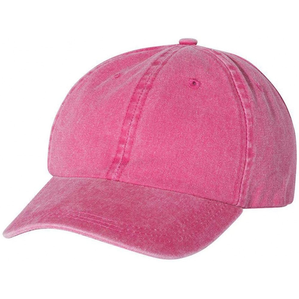 Baseball Caps Pigment Dyed Cotton Twill Cap - Fuchsia - CV18HEC6ZTN $8.52