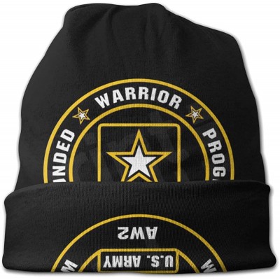 Skullies & Beanies US Army AW2 Wounded Warrior Program Beanie Hat Skull Cap - Black - CG18ADGOD4X $26.30