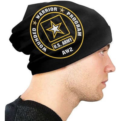Skullies & Beanies US Army AW2 Wounded Warrior Program Beanie Hat Skull Cap - Black - CG18ADGOD4X $26.30
