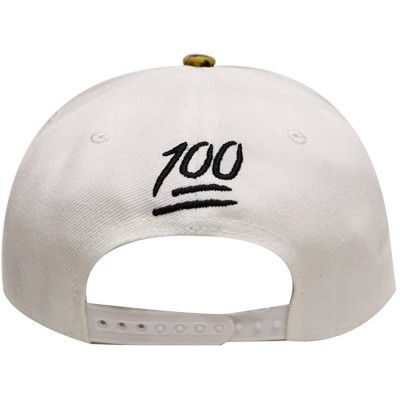 Baseball Caps Leopard Emoji 100 Snpaback Caps - White - CS11VMRNWHZ $14.23