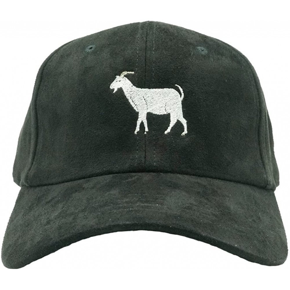 Baseball Caps Goat Dad Hat - Black Suede - C3189ITOD8H $15.29