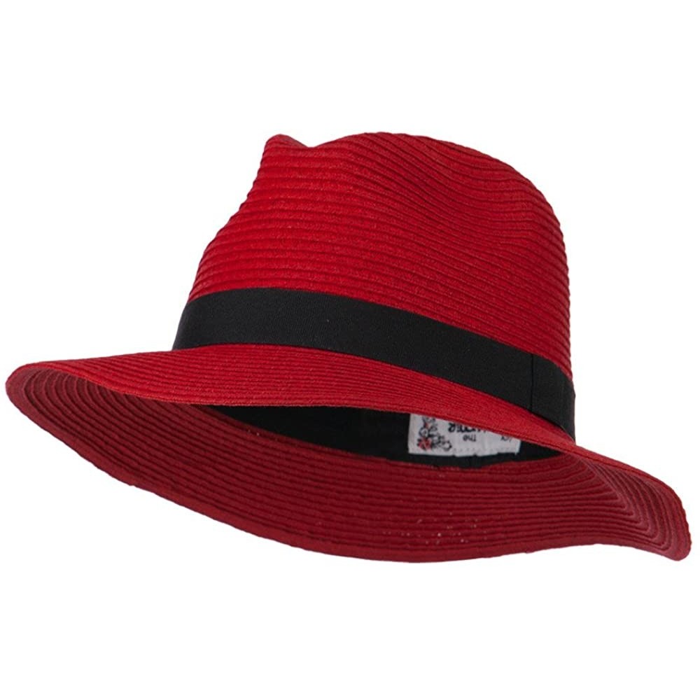 Fedoras Big Brim Fedora - Red - CZ11KYP2NNP $11.16