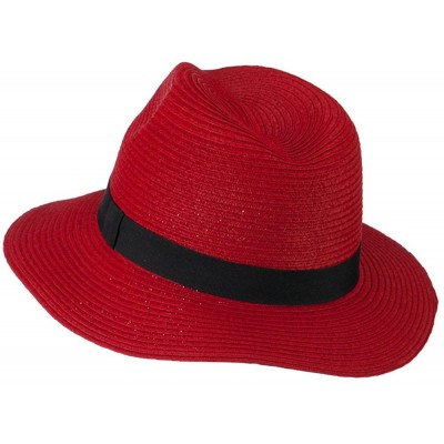 Fedoras Big Brim Fedora - Red - CZ11KYP2NNP $11.16