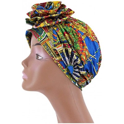 Skullies & Beanies African Printing Turban Cap Hairwrap Headwear Sleep Chemo Bonnet Hat Beanie for Women - Style 3 - CP1993AR...