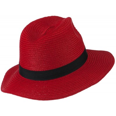 Fedoras Big Brim Fedora - Red - CZ11KYP2NNP $11.16