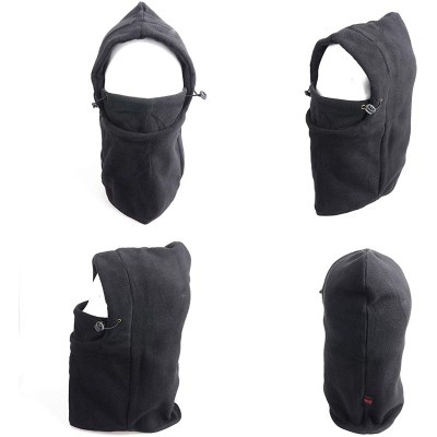 Balaclavas Balaclava Face Mask for Cold Weather Fleece Ski Mask Neck Warmer - Lengthen Version - Black - C6128Q1MJ6J $11.55