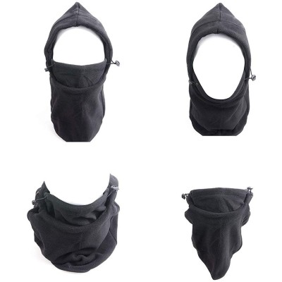 Balaclavas Balaclava Face Mask for Cold Weather Fleece Ski Mask Neck Warmer - Lengthen Version - Black - C6128Q1MJ6J $11.55