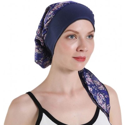 Skullies & Beanies Scarves Pre Tied Headwear Bandana Headwraps - Navy - CT18RKWE935 $8.06