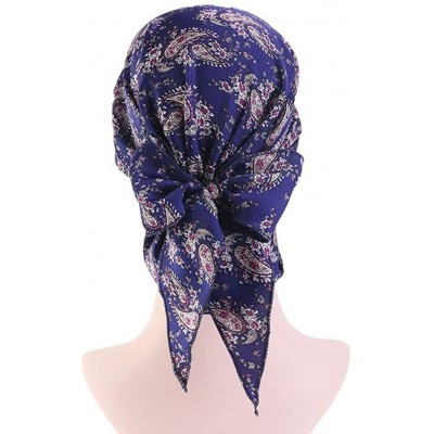 Skullies & Beanies Scarves Pre Tied Headwear Bandana Headwraps - Navy - CT18RKWE935 $8.06