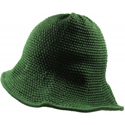Sun Hats Knitted Crochet Fordable Hat with Flexible Wire Brim - Green - C6184QOQGQ8 $45.86