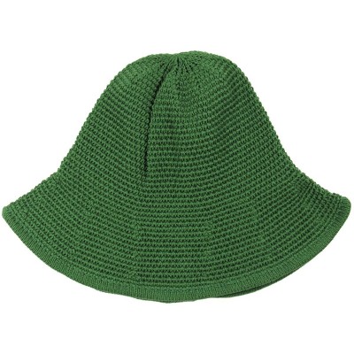 Sun Hats Knitted Crochet Fordable Hat with Flexible Wire Brim - Green - C6184QOQGQ8 $45.31