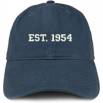 Baseball Caps EST 1954 Embroidered - 66th Birthday Gift Soft Cotton Baseball Cap - Navy - C1183RD7SDX $34.63