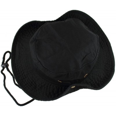 Sun Hats 100% Cotton Stone-Washed Safari Booney Sun Hats - Black - C317WWXZ69R $11.97