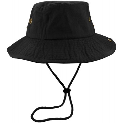 Sun Hats 100% Cotton Stone-Washed Safari Booney Sun Hats - Black - C317WWXZ69R $11.97