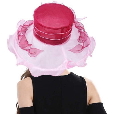 Sun Hats Women's Fascinators Wide Brim Sun Hat for Kentucky Derby- Church- Wedding- Tea Party- Royal Ascot- Easter - CY11SJ69...