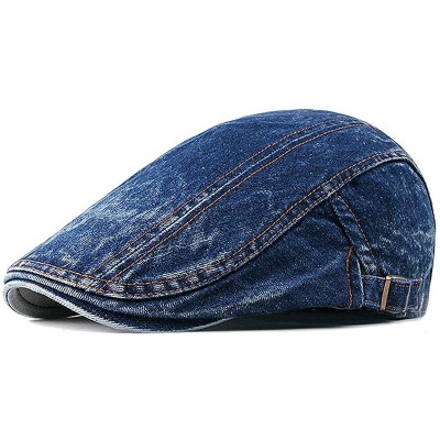 Newsboy Caps Mens Denim Flat Cap Gatsby Newsboy Stylish Lvy Irish Hats Driving Cabbie Hunting Beret Cap - C818T609ZQ6 $13.86