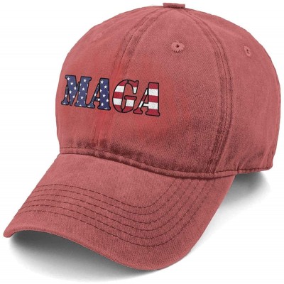 Baseball Caps MAGA American Flag New Men and Women Adult Comfort Adjustable Denim Hat Truck Baseball Cap - Red - C918M64A8TK ...