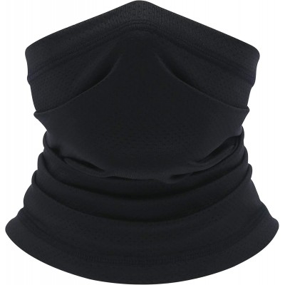 Balaclavas Summer Neck Gaiter Face Mask - Dust & Sun UV Protection Breathable Neck Cover Face Scarf - Black - C5197NO8HME $23.02