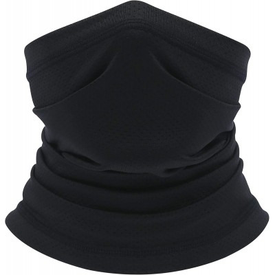 Balaclavas Summer Neck Gaiter Face Mask - Dust & Sun UV Protection Breathable Neck Cover Face Scarf - Black - C5197NO8HME $10.85