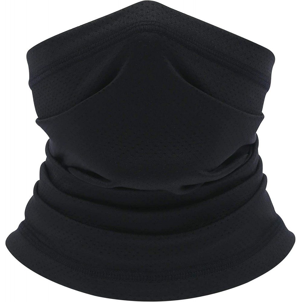 Balaclavas Summer Neck Gaiter Face Mask - Dust & Sun UV Protection Breathable Neck Cover Face Scarf - Black - C5197NO8HME $10.85
