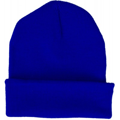 Skullies & Beanies Made in USA Thick Beanie Cuff Premium Headwear Winter Hat - Royal Blue - CO189K73A49 $11.12