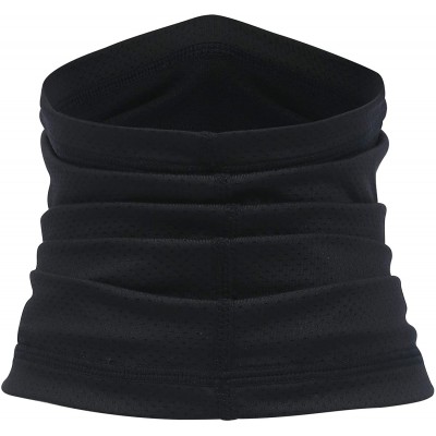 Balaclavas Summer Neck Gaiter Face Mask - Dust & Sun UV Protection Breathable Neck Cover Face Scarf - Black - C5197NO8HME $10.85