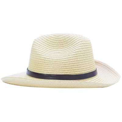 Cowboy Hats Stained Woven Straw Outback Western Cowboy Adult Sun hat - Beige - CZ183L3SEI2 $11.97