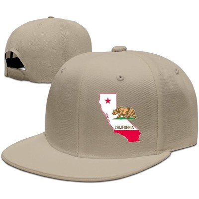 Baseball Caps California State Map Cali Bear Style Visor Hats Cap Snapback Summer Hat - Natural - C212LIDYZZF $17.28