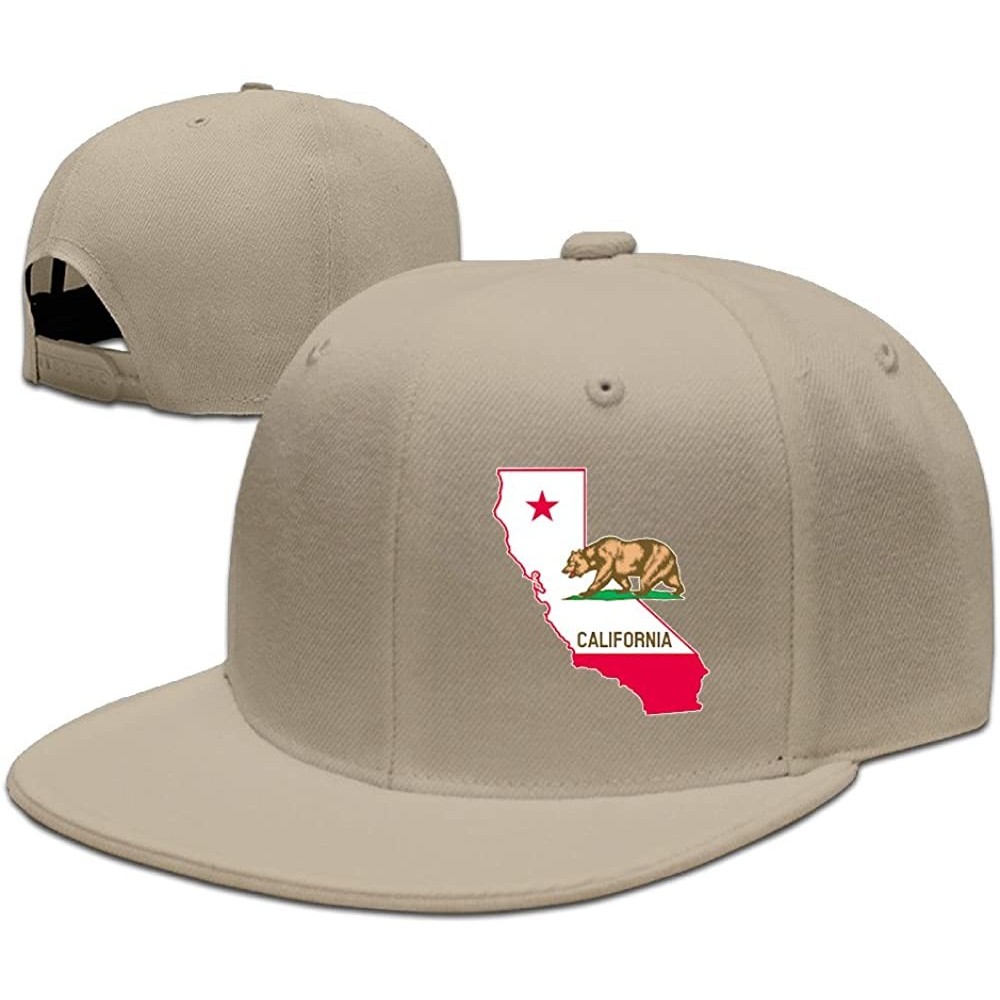 Baseball Caps California State Map Cali Bear Style Visor Hats Cap Snapback Summer Hat - Natural - C212LIDYZZF $17.28