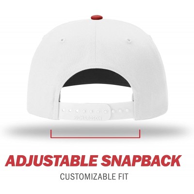 Baseball Caps Unisex 312 Twill-Back Trucker Adjustable Backstrap Baseball Cap - Black/White/Red - C818HE9WG69 $7.94